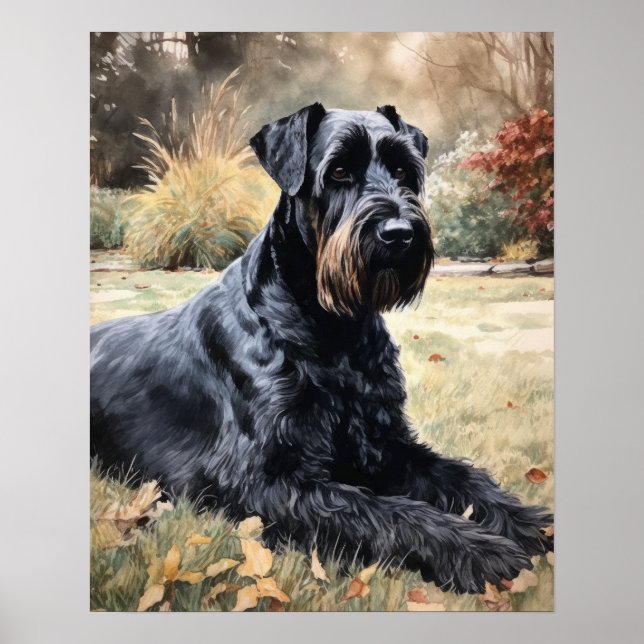 Giant Schnauzer Dog Art Impressão Poster (Frente)