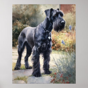 Giant Schnauzer Dog Art Impressão Poster