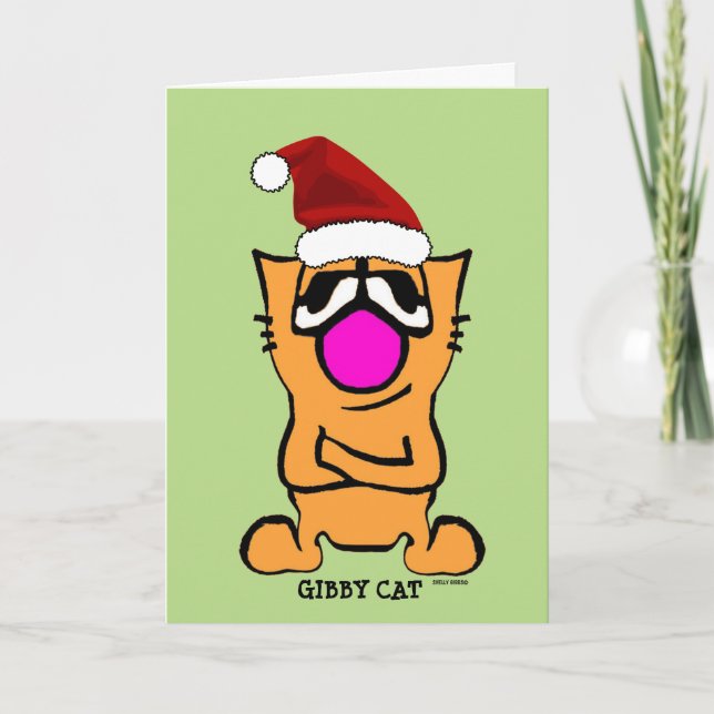Gibby Cat, MEOWAS CHRISTMAS cartões de saudação en (Frente)