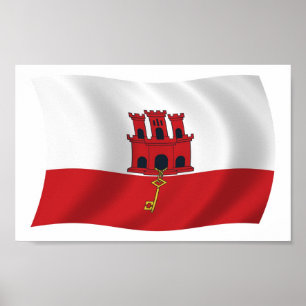 Gibraltar Flag Poster Impressão