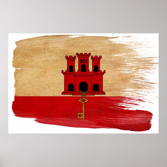 Gibraltar Flag Posters (Frente)