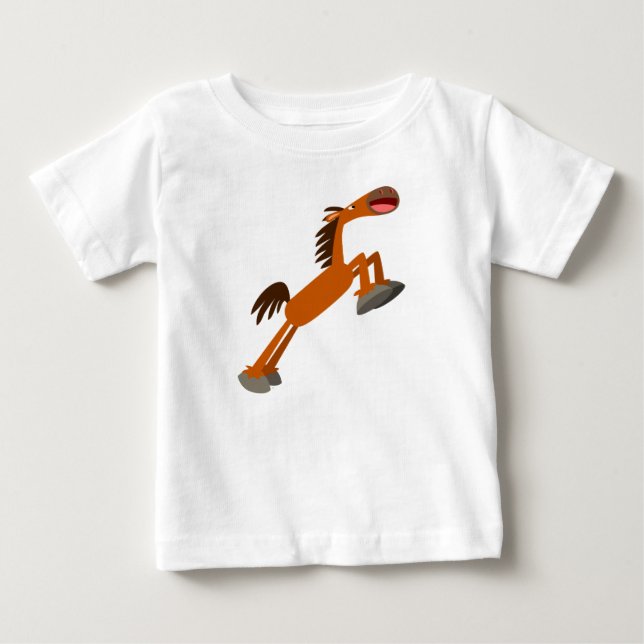 Giddyup, Horsey! Camiseta Cartoon Horse Baby T Shi (Frente)