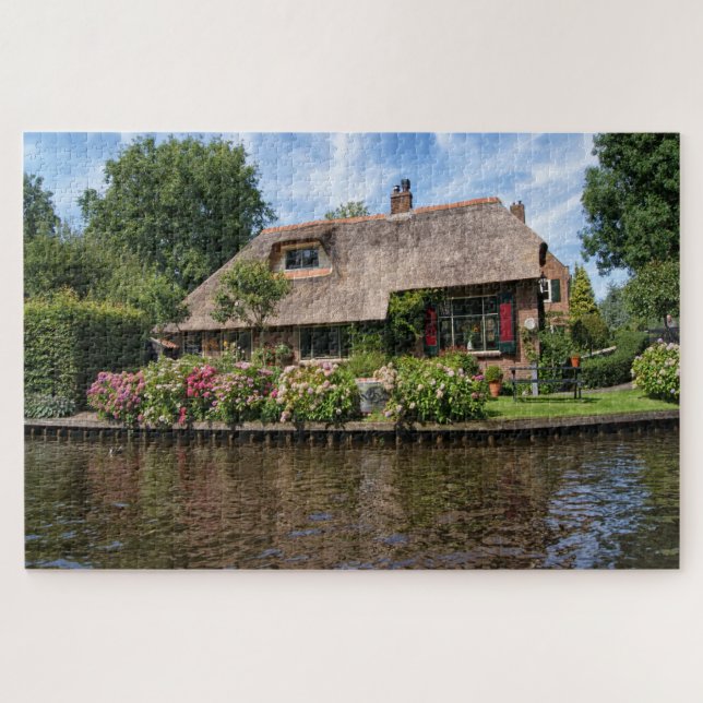 Giethoorn Fazenda House Holland. Quebra-cabeça de  (Horizontal)