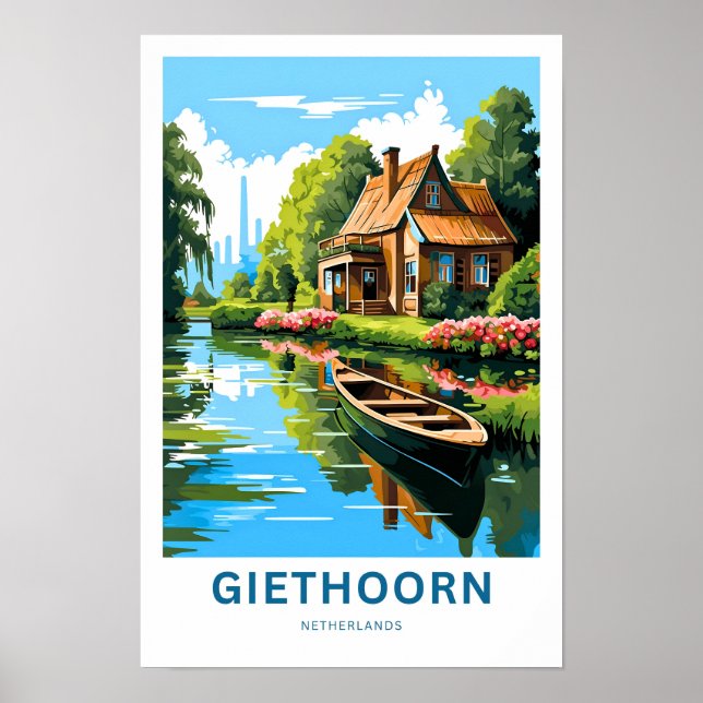 Giethoorn Netherlands Viagem Impressão (Frente)