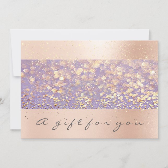 Gift Certificado Rosa Dourado Confetti Purple Spar (Frente)