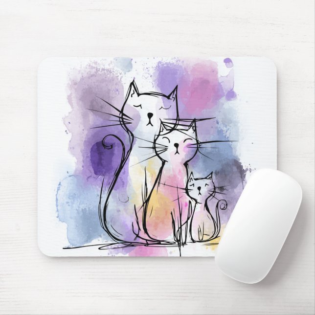 Gift do Mousepad do Escritório da Família Cat (Com mouse)
