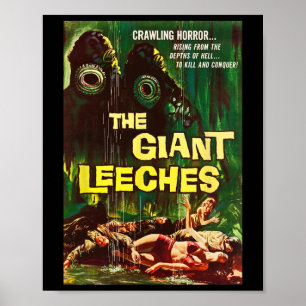 Gigante Leeches Clica no Halloween Monster Poster