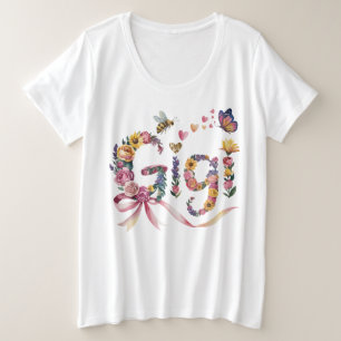 Gigi Grandma T-Shirt - Floral Name Tee with Arco -