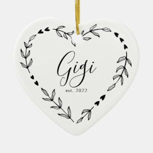 Gigi Year Est. Ornamento Cerâmico de Natal