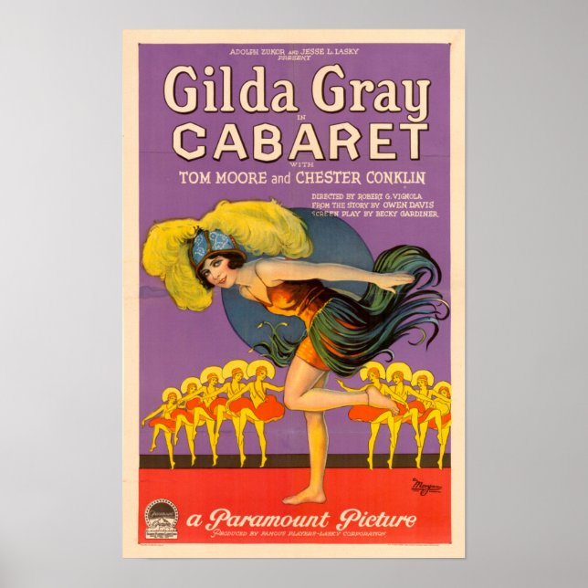 Gilda Cinza Cabaret Poster vintage (Frente)
