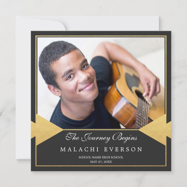 Gilded | Convite para Festa de formatura de fotos (Frente)