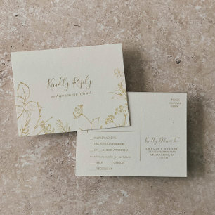 Gilded Floral   Creme Menu Choice Cartão-postal RS