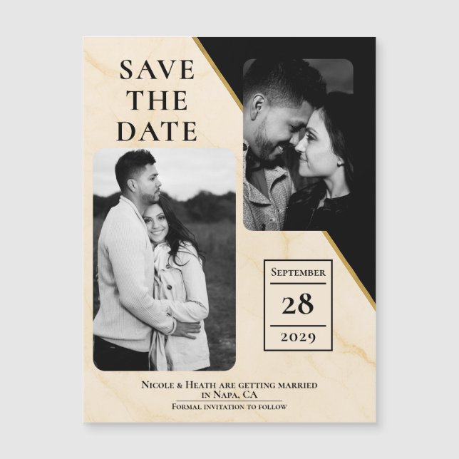 Gilded Geometry Luxe Marmore Ivory e Dourado Save  (Frente)