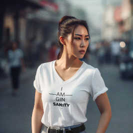 Gin Sanity Ladies V Neck T-Shirt