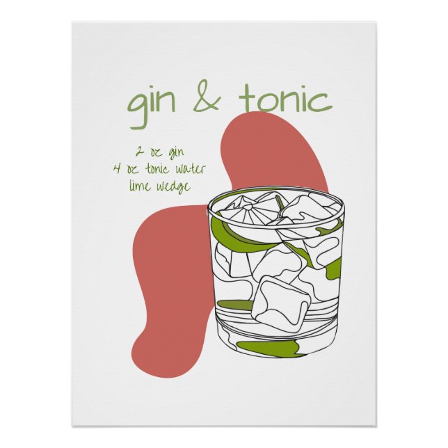 Gin & Tonic Art Impressão - Arte Moderna (Frente)