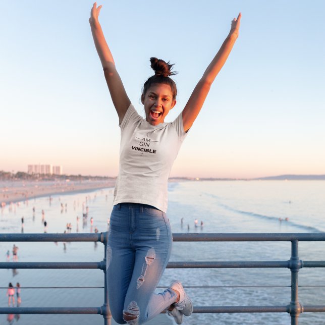 Gin Vincible Ladies V Neck T-Shirt (Criador carregado)