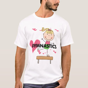 GINÁSTICA - camiseta louro do feixe de equilíbri