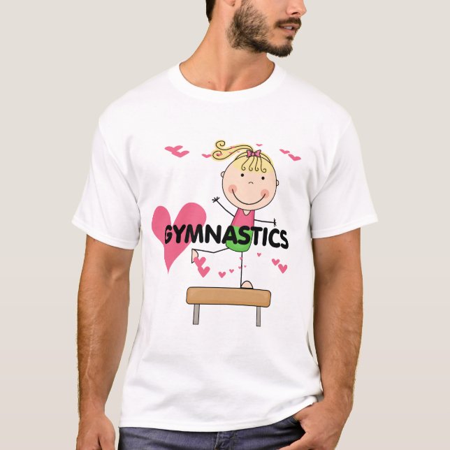 GINÁSTICA - camiseta louro do feixe de equilíbrio (Frente)