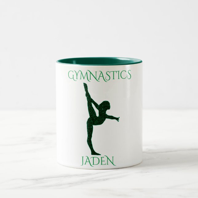 Ginástica, duas caneca de café personalizada. (Centro)