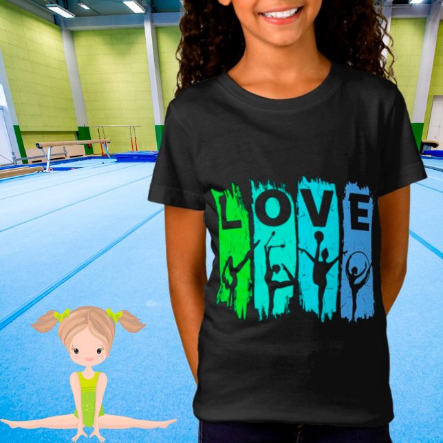 Ginástica Rítmica Amor em T-Shirt Verde e Aqua (Criador carregado)