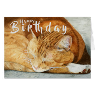 Ginger Cat | Cartão de Aniversário Pet Lover