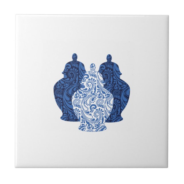 Ginger Jars Azulejo de Cerâmica Azul de Poteria/Br (Frente)