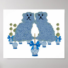Ginger Jars Staffordshire Dogs Topiary art Poster