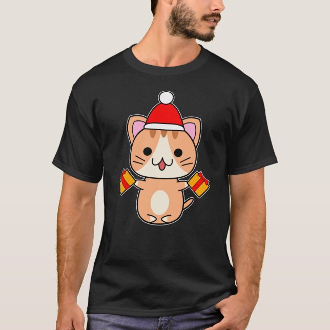 Ginger Papais noeis Cat com T-Shirt Clássico com p (Frente)