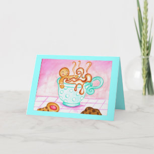 Gingerbird Boy Christmas Café - Cartão de Saudação