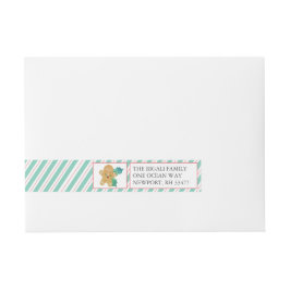 Gingerbird Man Wrap em torno da etiqueta - Natal