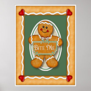 Gingerbird Me Bite Poster