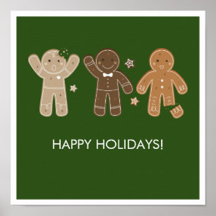 Gingerbird Men Holiday Poster