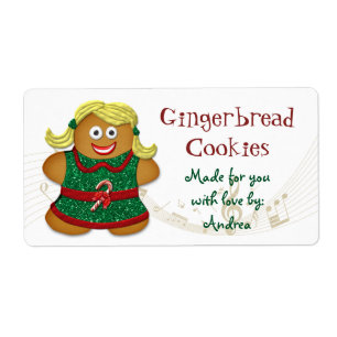 Gingerbread Cookie Adesivo de presentes de Natal