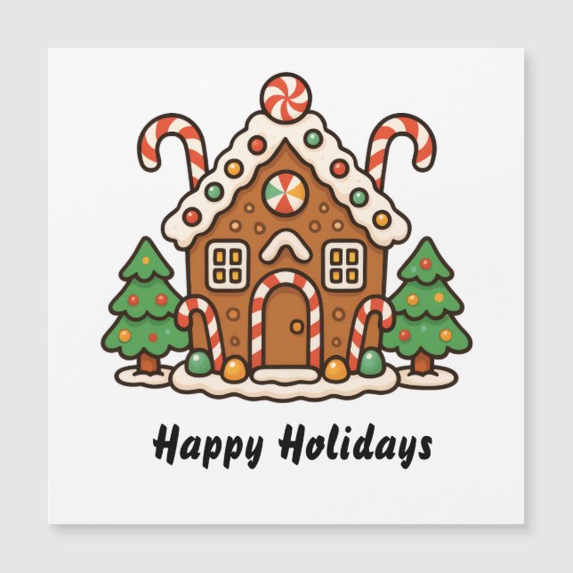 Gingerbread House Magnetic Card (Frente)