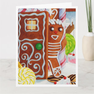 GINGERBREAD MAN Grande Cartão de Natal