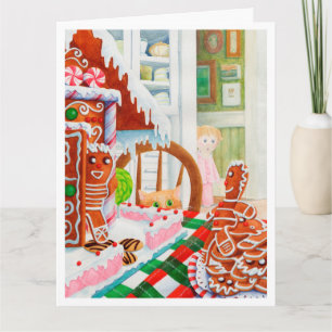 GINGERBREAD SURPRISE Grande Cartão de Natal