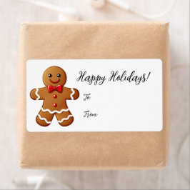 Gingercake Man Holiday - Etiqueta de etiqueta