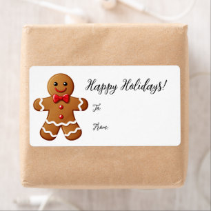 Gingercake Man Holiday - Etiqueta de etiqueta