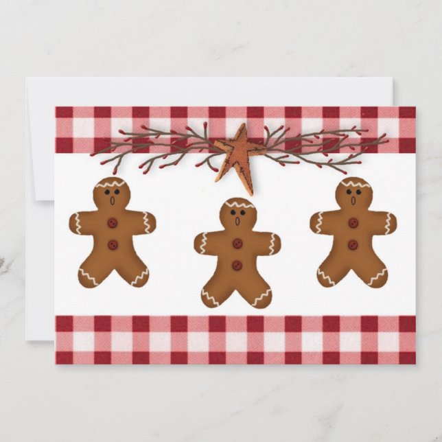 Gingercake Men Cookie Swap Convite (Frente)