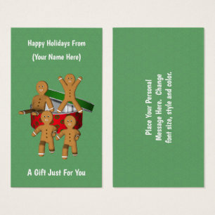 Gingercake Men - Etiqueta de cartão de Natal
