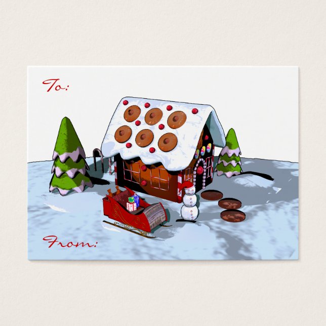 Gingermore Casa de Natal Etiqueta de presente (Frente)