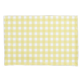 Gingham amarelo pálido e branco