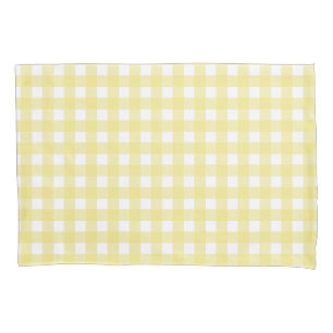 Gingham amarelo pálido e branco