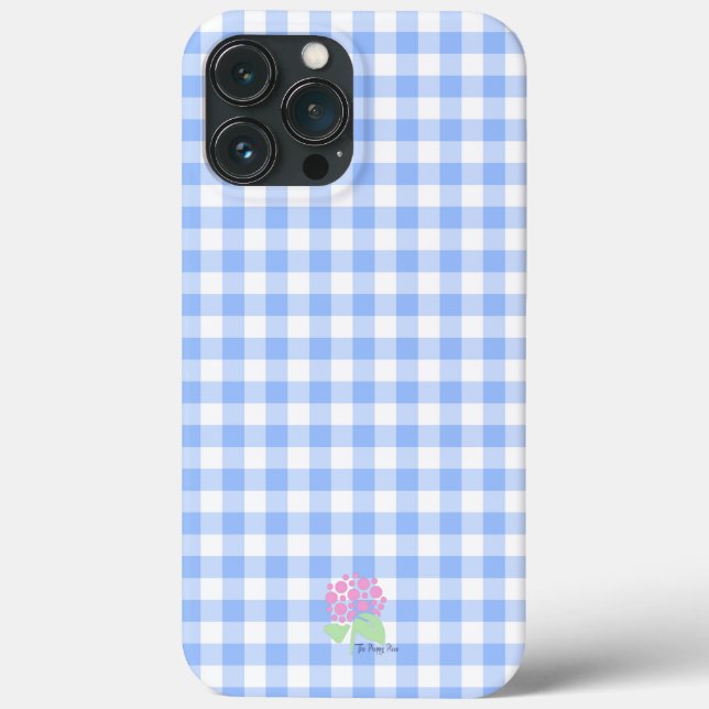 Gingham azul capas de iphone (Verso)