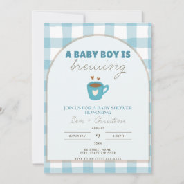 Gingham Bebê Bonito está a Criar Convite para Chás