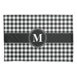 Gingham Branco E Preto Monograma