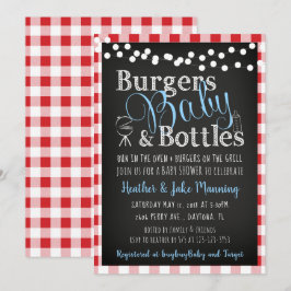 Gingham Burgers Botões, Convite para Chás de frald
