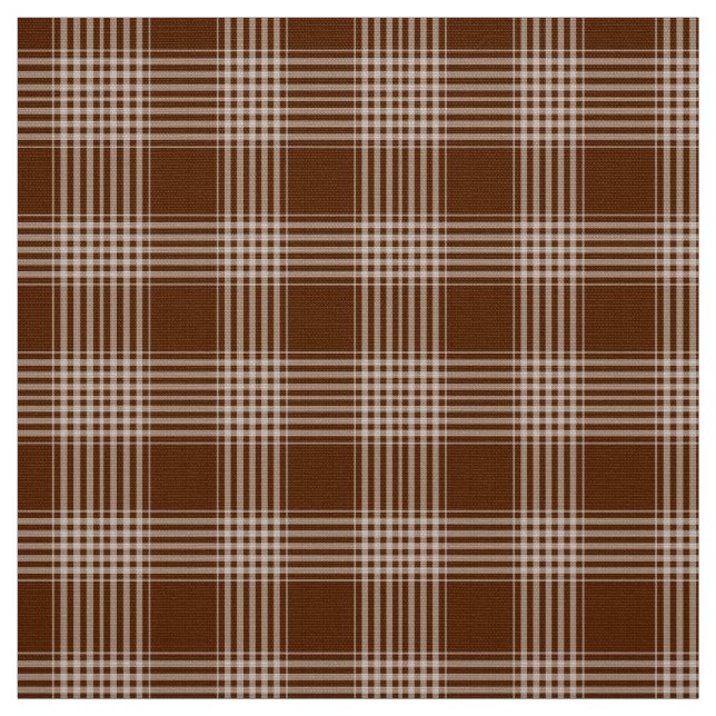 Gingham Check Brown and White Tecido (Modelo)