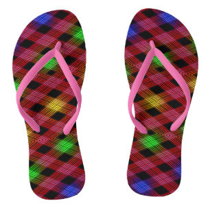 Gingham Check Multicolor Adultos Chinelos