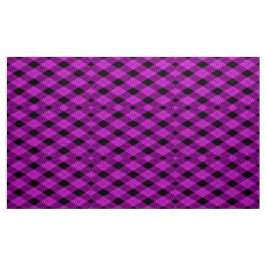 Gingham Check Purple and Black Patterno Tecido